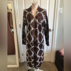 India Hicks Cozy Patterned Long Cardigan